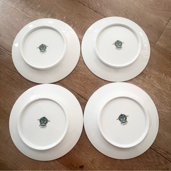 4 PCs Vintage Noritake Japan Jacquin Berry Bowls 6.25", Multi Floral Green Edge - Picture 4 of 5